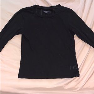 Long sleeve black crop top